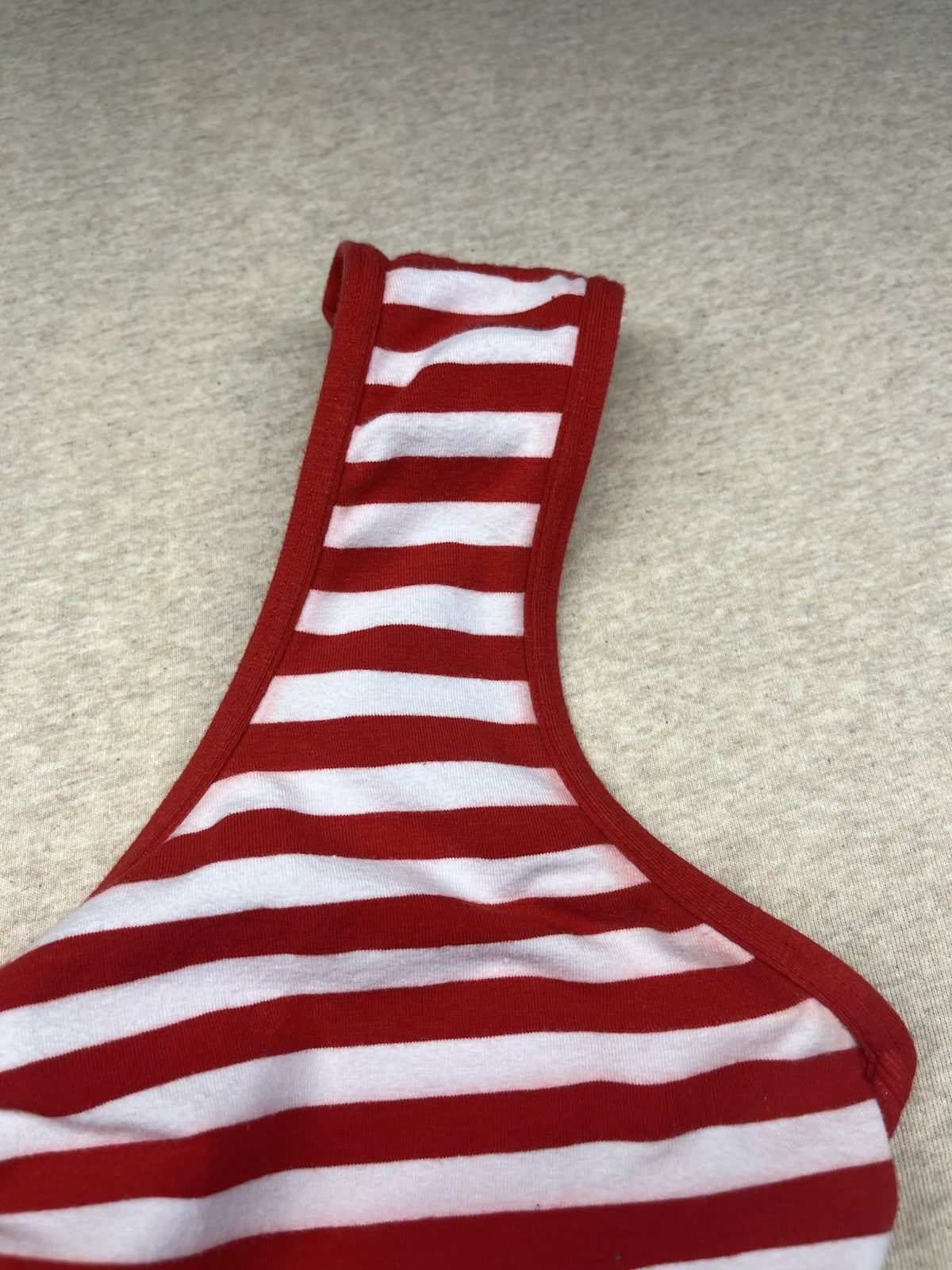 1980s Women’s Red & Wht Stripe Sleeveless Body Suit 
