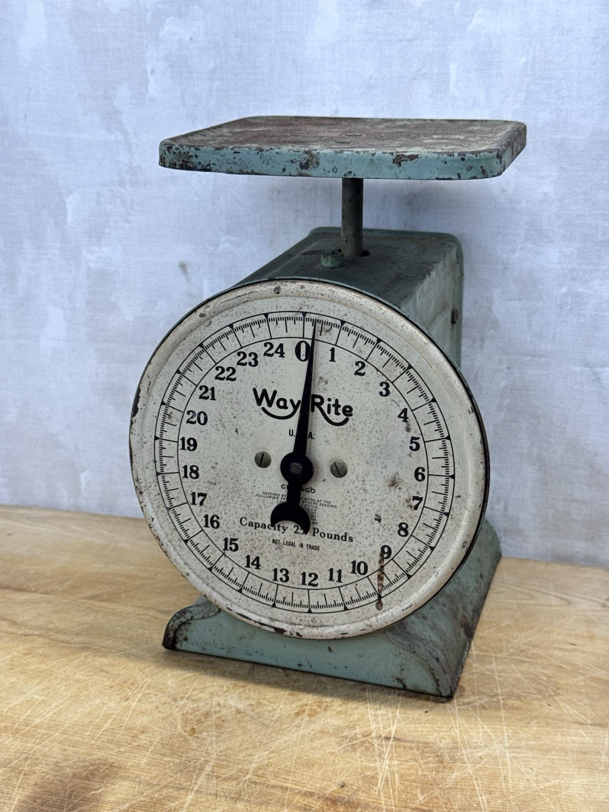 Way Rite Vintage Green Kitchen Scale #1154