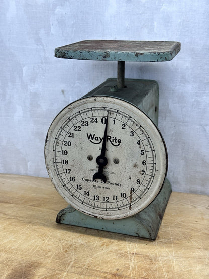 Way Rite Vintage Green Kitchen Scale #1154