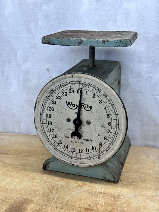 Way Rite Vintage Green Kitchen Scale #1154