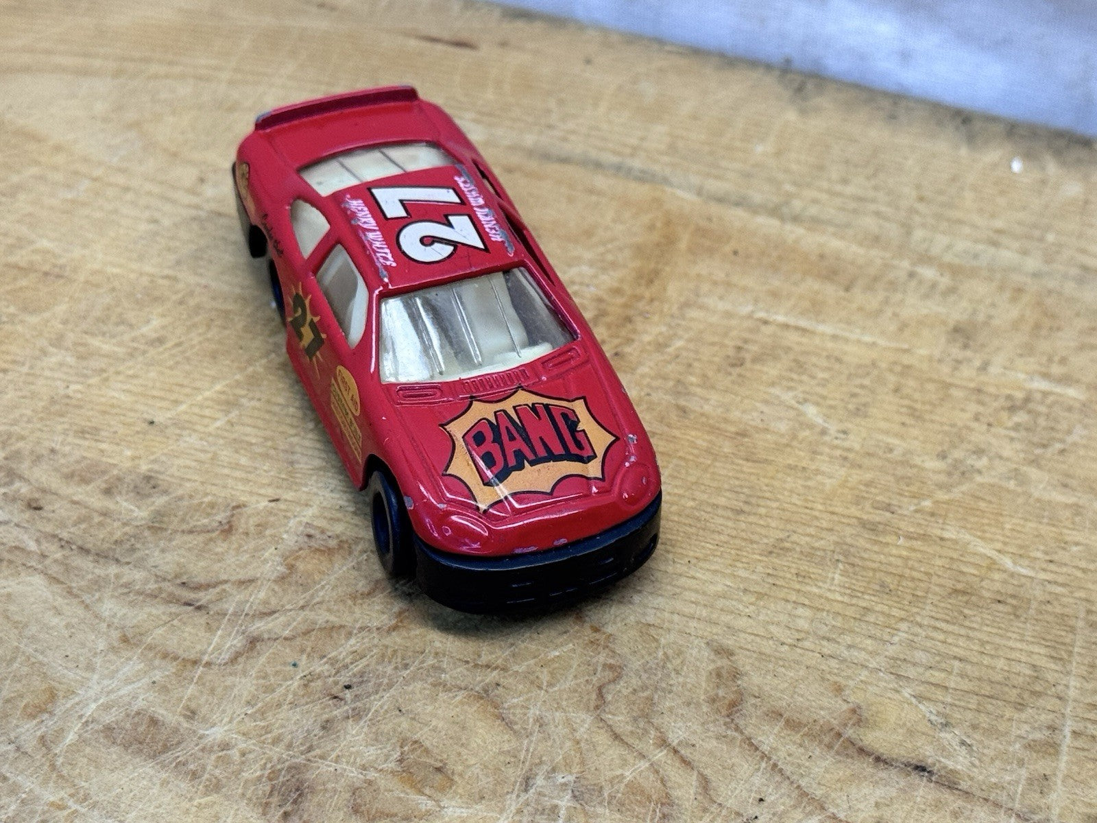 Vintage Henry White No 27 Bang Red Die Cast Model Race Car #1356