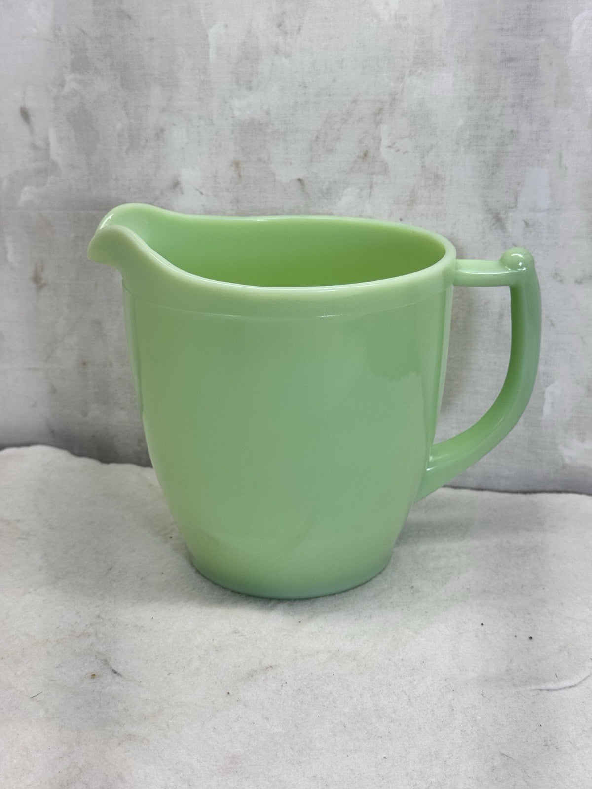 Jeannette Jadite Pitcher Flower Pattern Vintage Glows