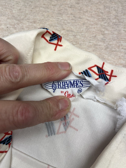 1970s, 80s Boys White Print S Sleeve Shirt