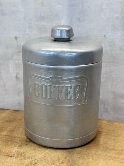 Heller Hostess Ware Coffee Silver Canister vtg #1291