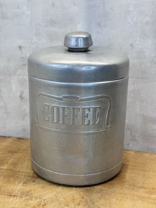 Heller Hostess Ware Coffee Silver Canister vtg #1291