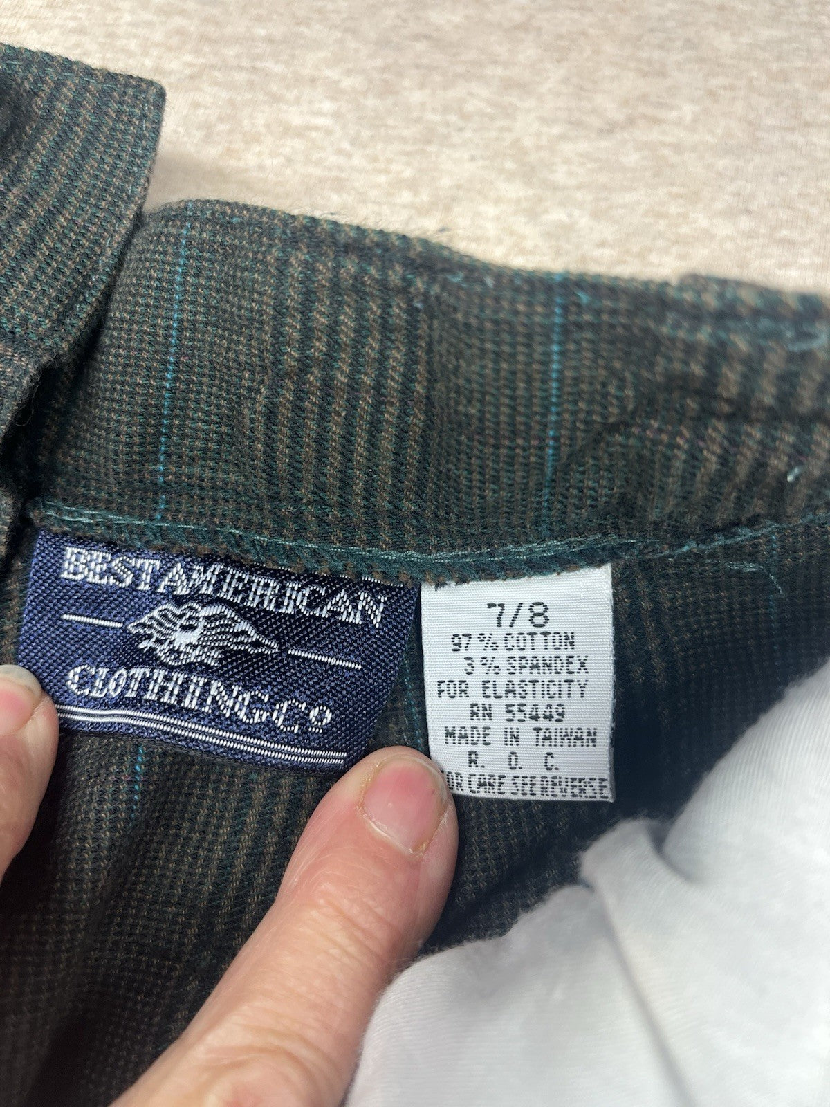 1980s Women’s Cotton Grey stripe Stirrup Pants