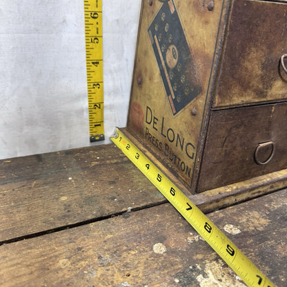 De Long Press Button Metal Organizer Vintage Rustic