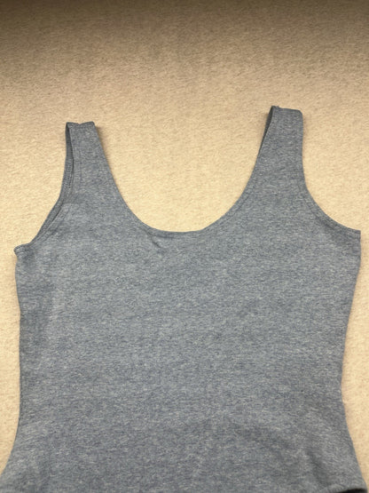 1990s Women’s Blue Sleeveless Knit Body Suit