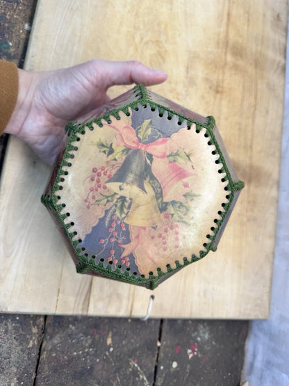 Hand Made Christmas Card Bowl Vintage