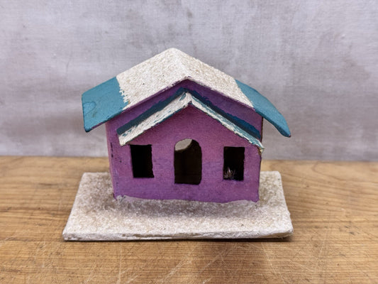 Pink Small Putz House Christmas Antique #1366