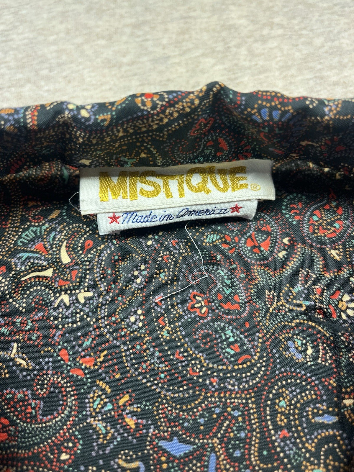 1960s, 70s Women’s Brown Paisley L Sleeve Nylon Top