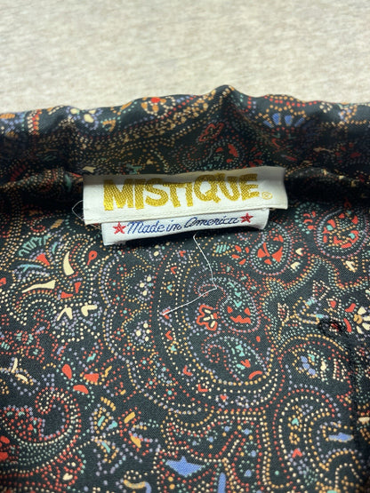 1960s, 70s Women’s Brown Paisley L Sleeve Nylon Top