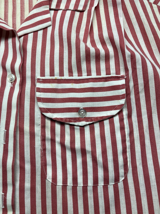1970s, 80s Women’s Red Striped Cotton S Sleeve Alecia Shirt