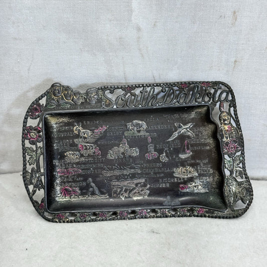 South Dakota Mini Tray Souvenir Vintage Metal