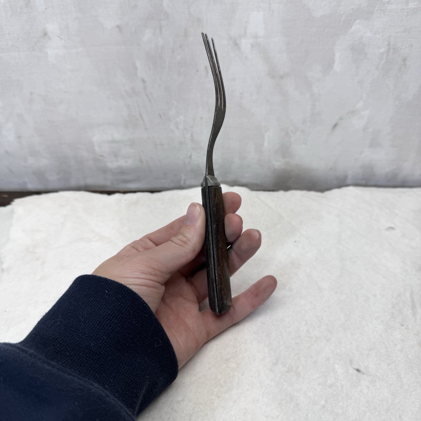 Three Prong Vintage Fork Wooden Handle