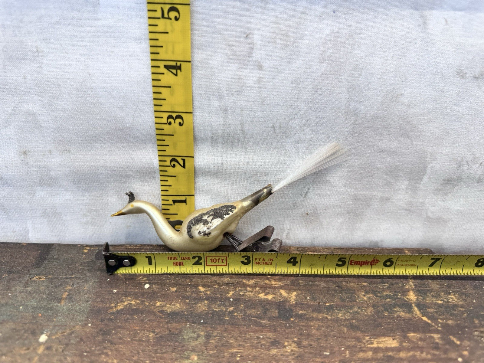 Antique Glass Bird Clip On Ornament #1491