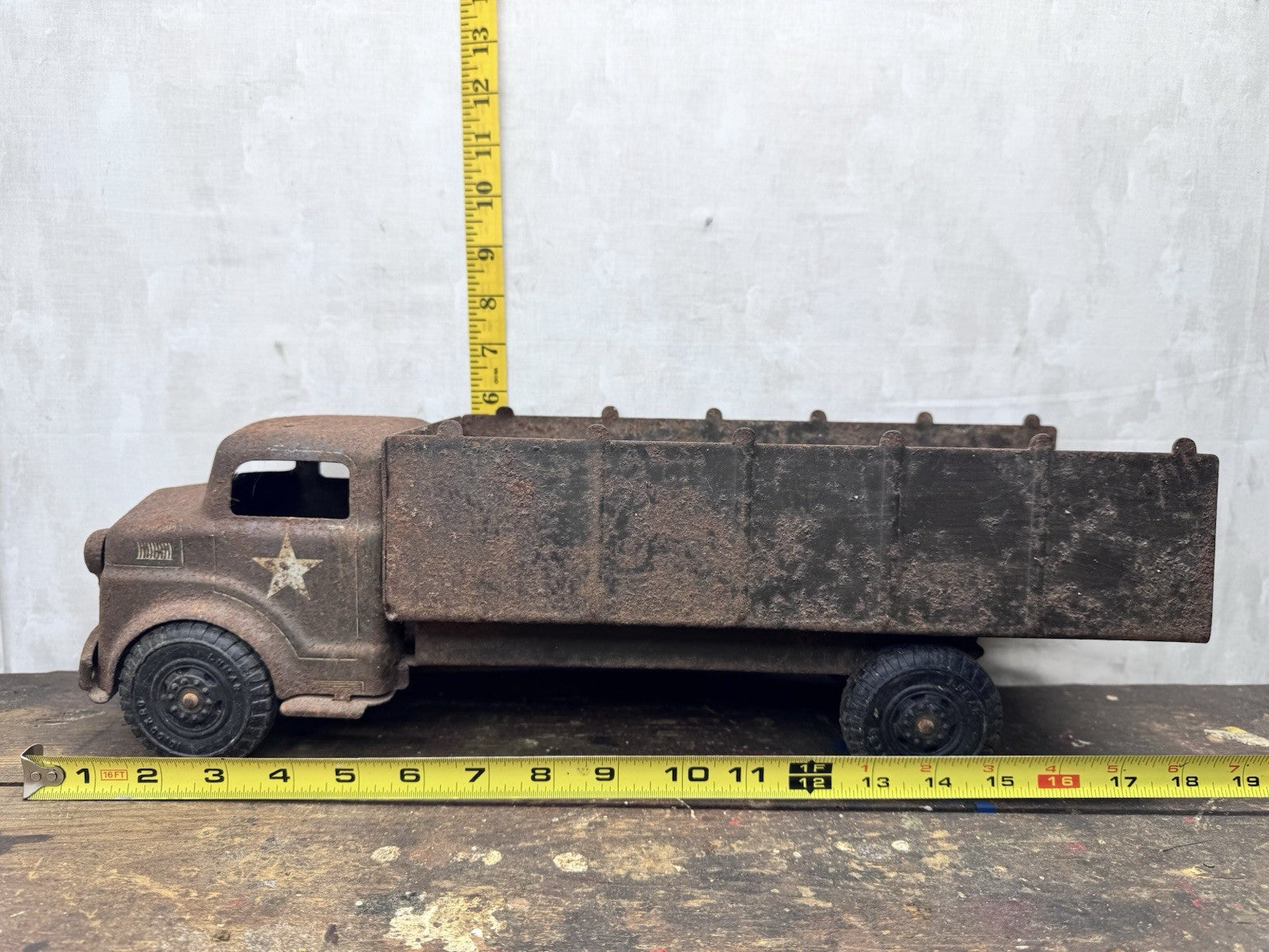 Vintage 1950’s Marx Lamar Army Troop Transport Truck Pressed Steel #1338