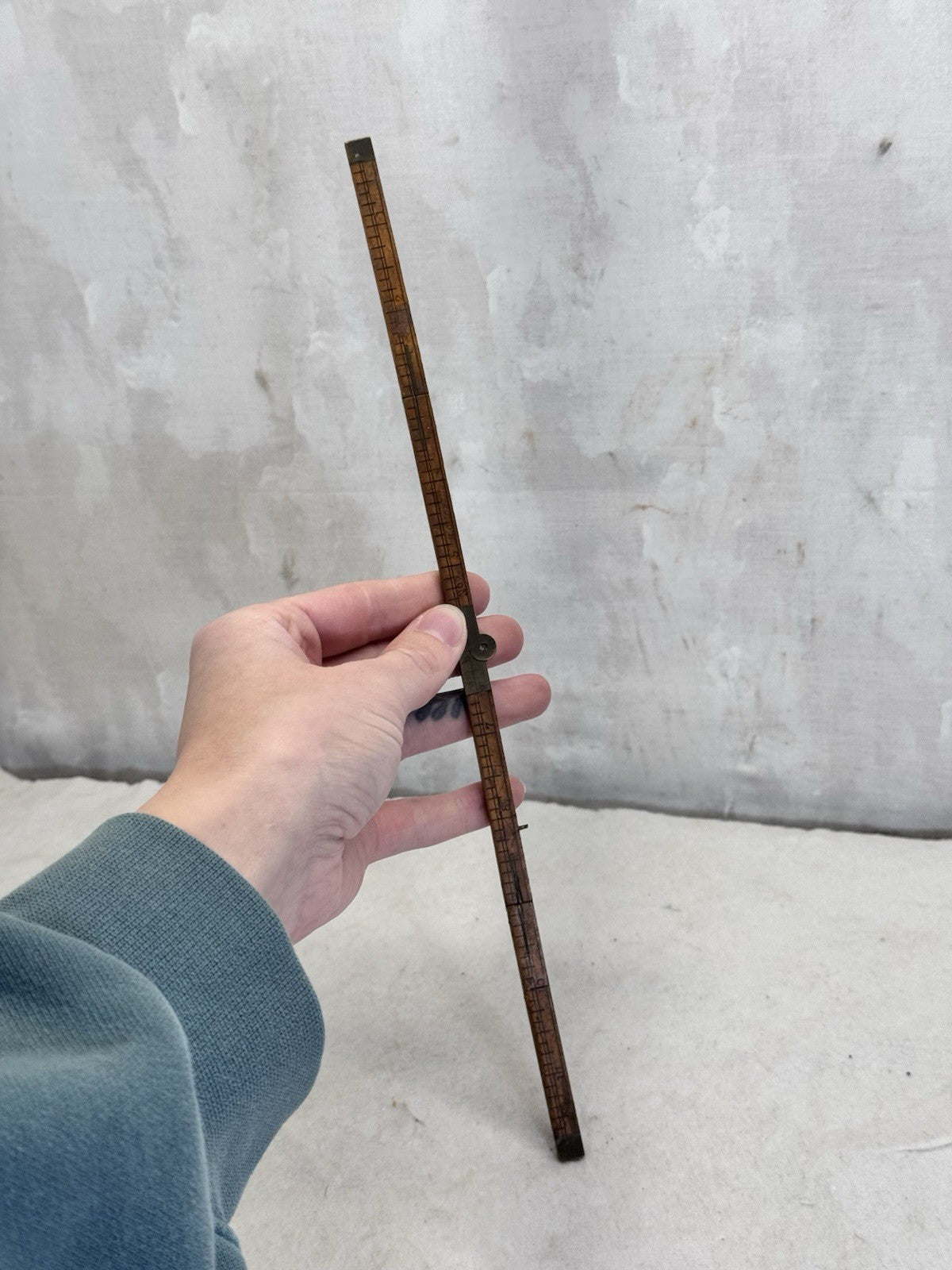 Vintage Wooden Folding Pocket Ruler