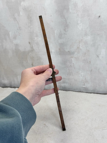 Vintage Wooden Folding Pocket Ruler