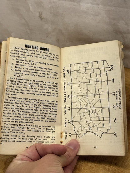 Pennsylvania Hunting Trapping Regulations Digest 1970-1971 #1243