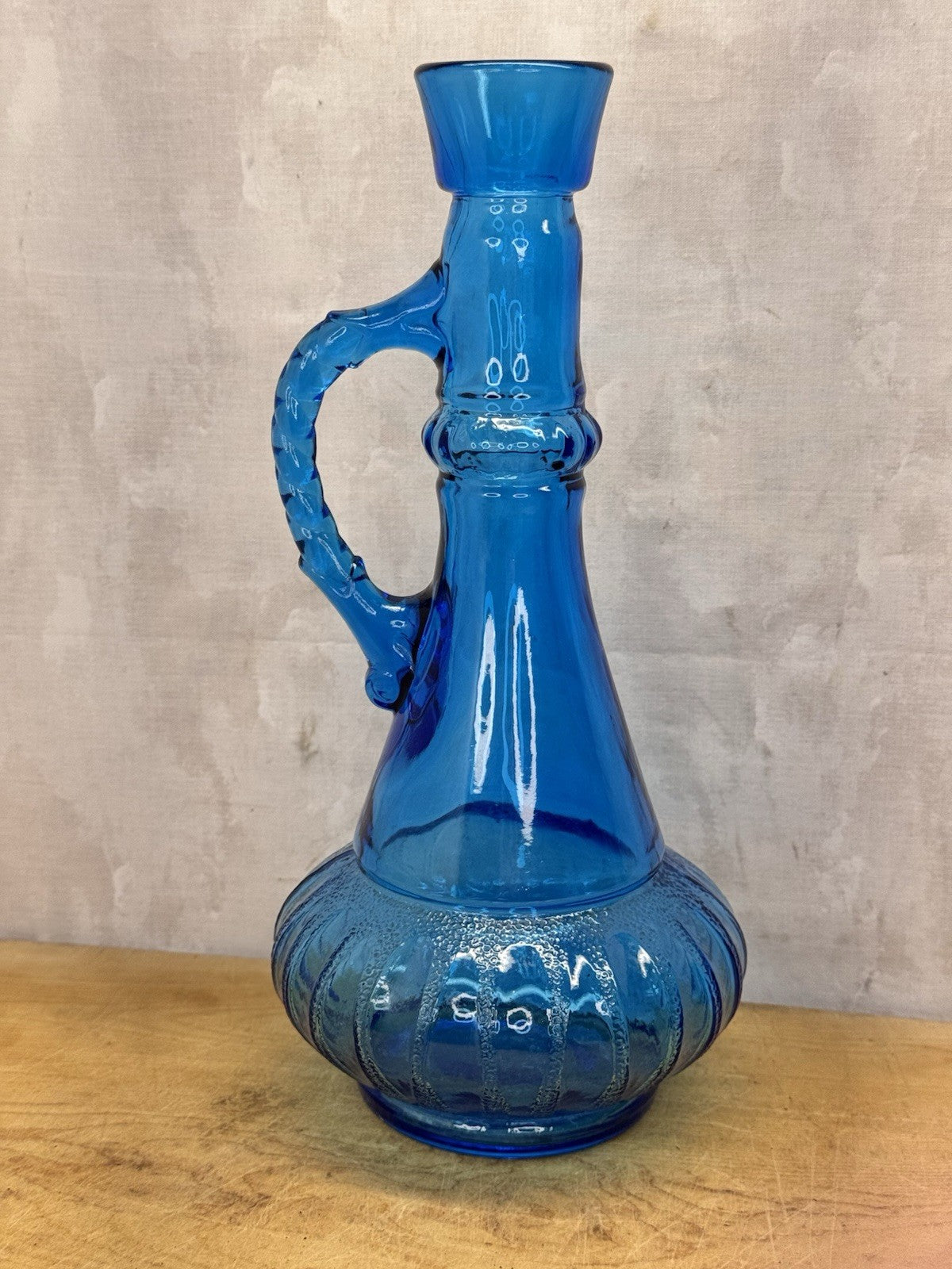 Vintage Blue Empty Liquor Bottle #1105