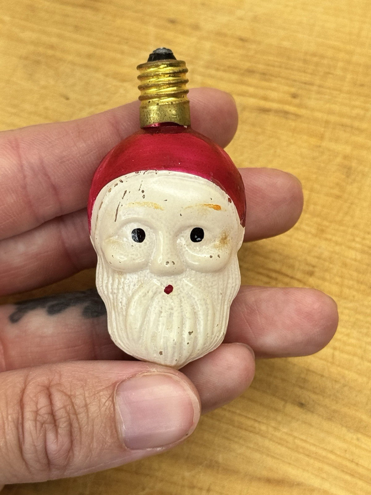 Vtg Santa Head Christmas Bulb #1333