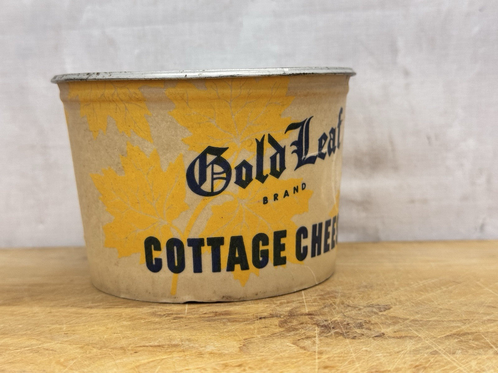 Gold Leaf Brand Cottage Cheese Container Vintage #1188