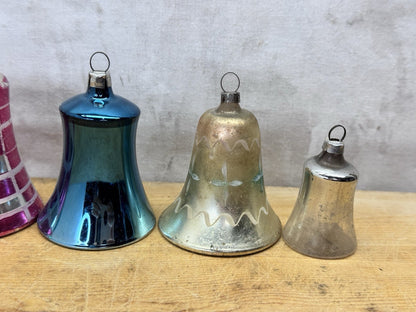 Antique 6 Bell Ornaments # 1272