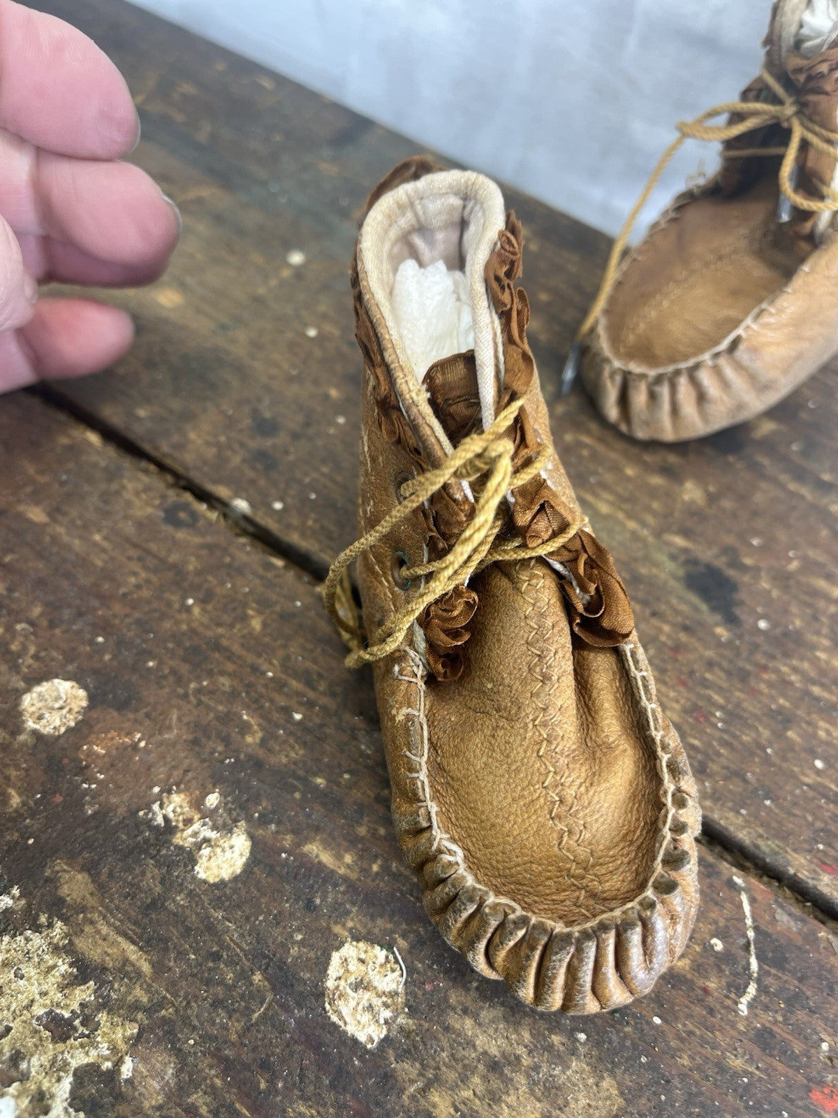 Antique Leather Baby Shoes