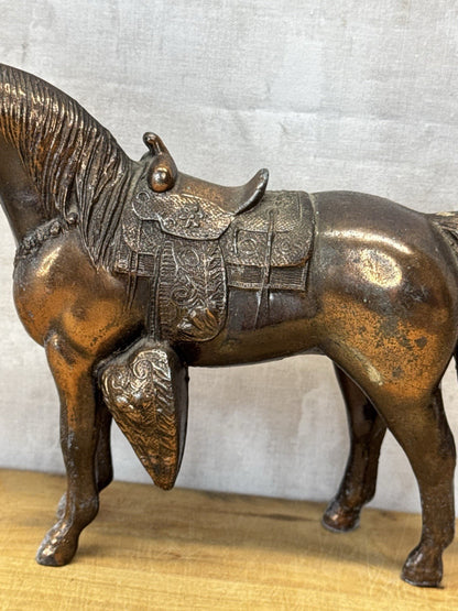 copper plated metal horse 1950s #1068