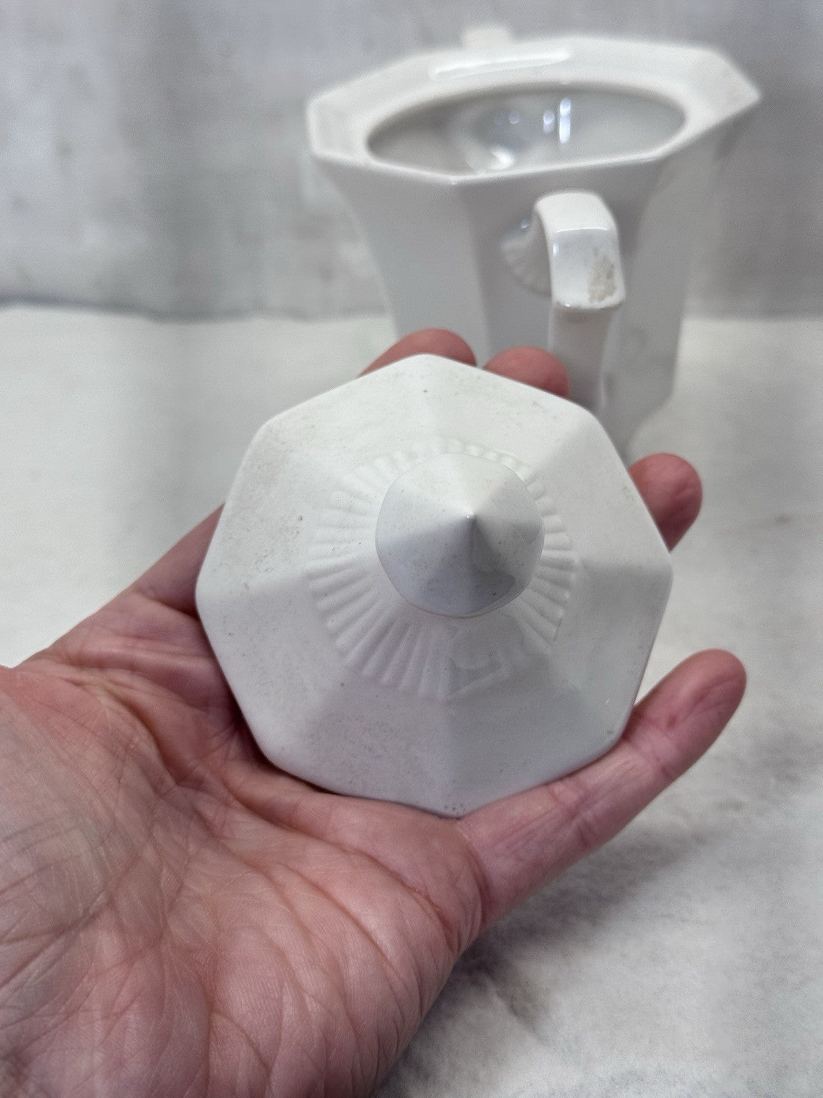 Ironstone White Candy Dish Japan Vintage