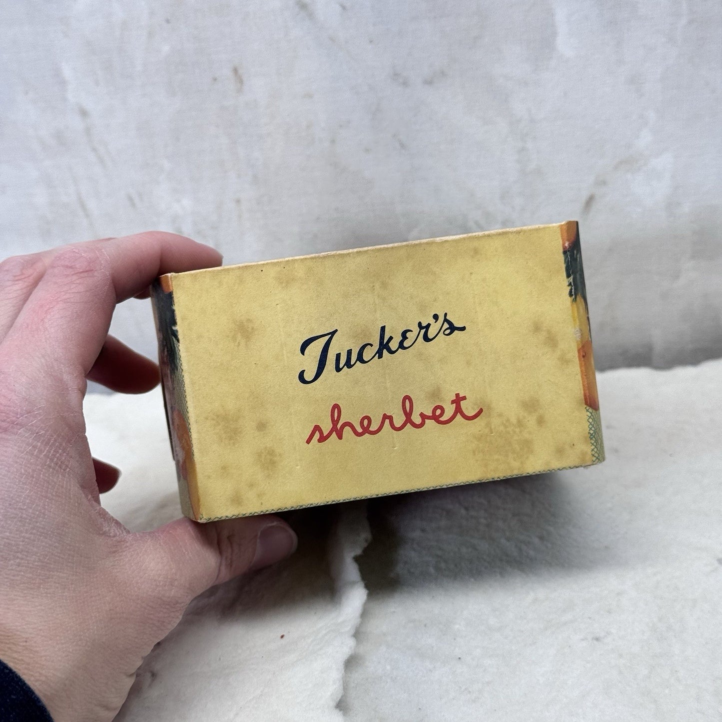 Tuckers Sherbet Waxed Box Container Empty Vintage