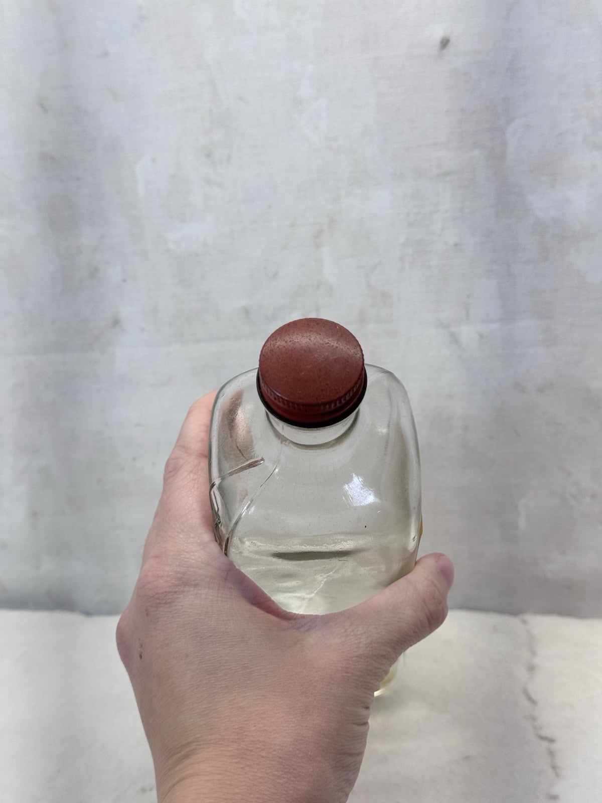 Lemon Oil Polish Vintage Glass Bottle Paper Label