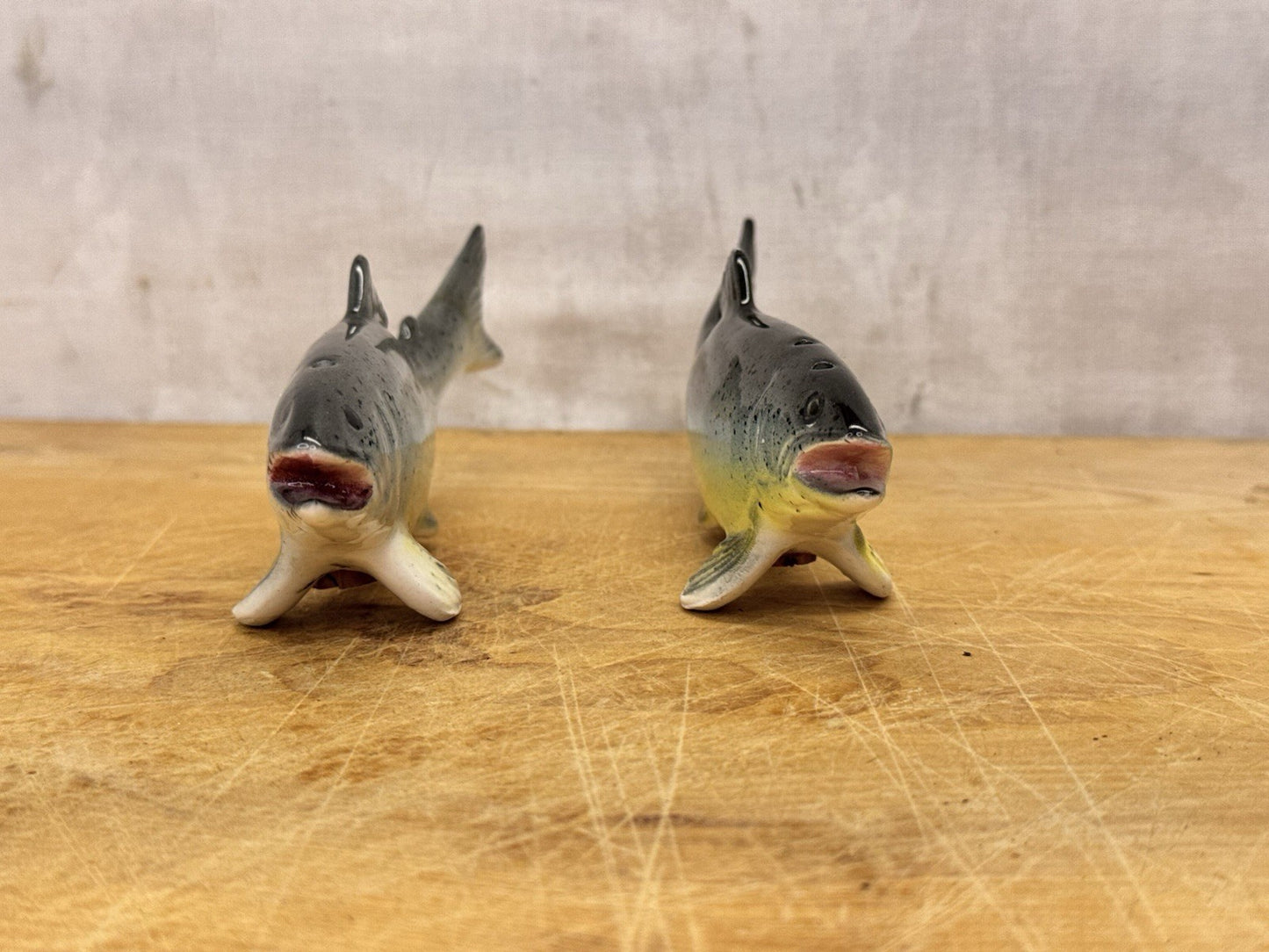 Vintage Lake Trout Salt And Pepper Shakers Japan? #1173