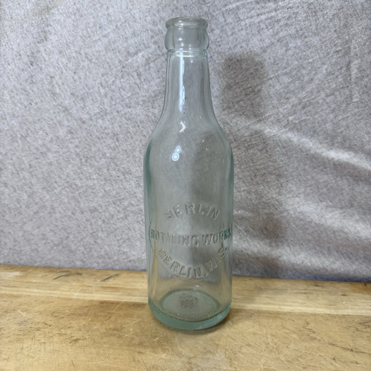 Berlin Wisconsin Bottle Works Blue Bottle Vintage Glass Empty