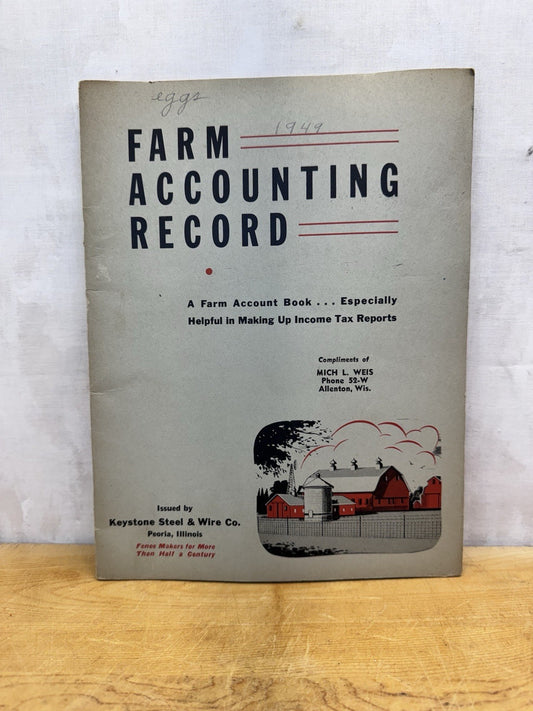 1949 Farm Accounting Record Book NOS #1061