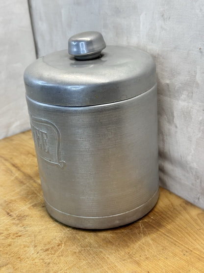 Heller Hostess Ware Coffee Silver Canister vtg #1291