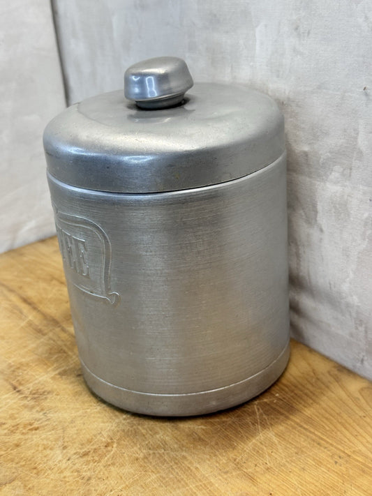 Heller Hostess Ware Coffee Silver Canister vtg #1291