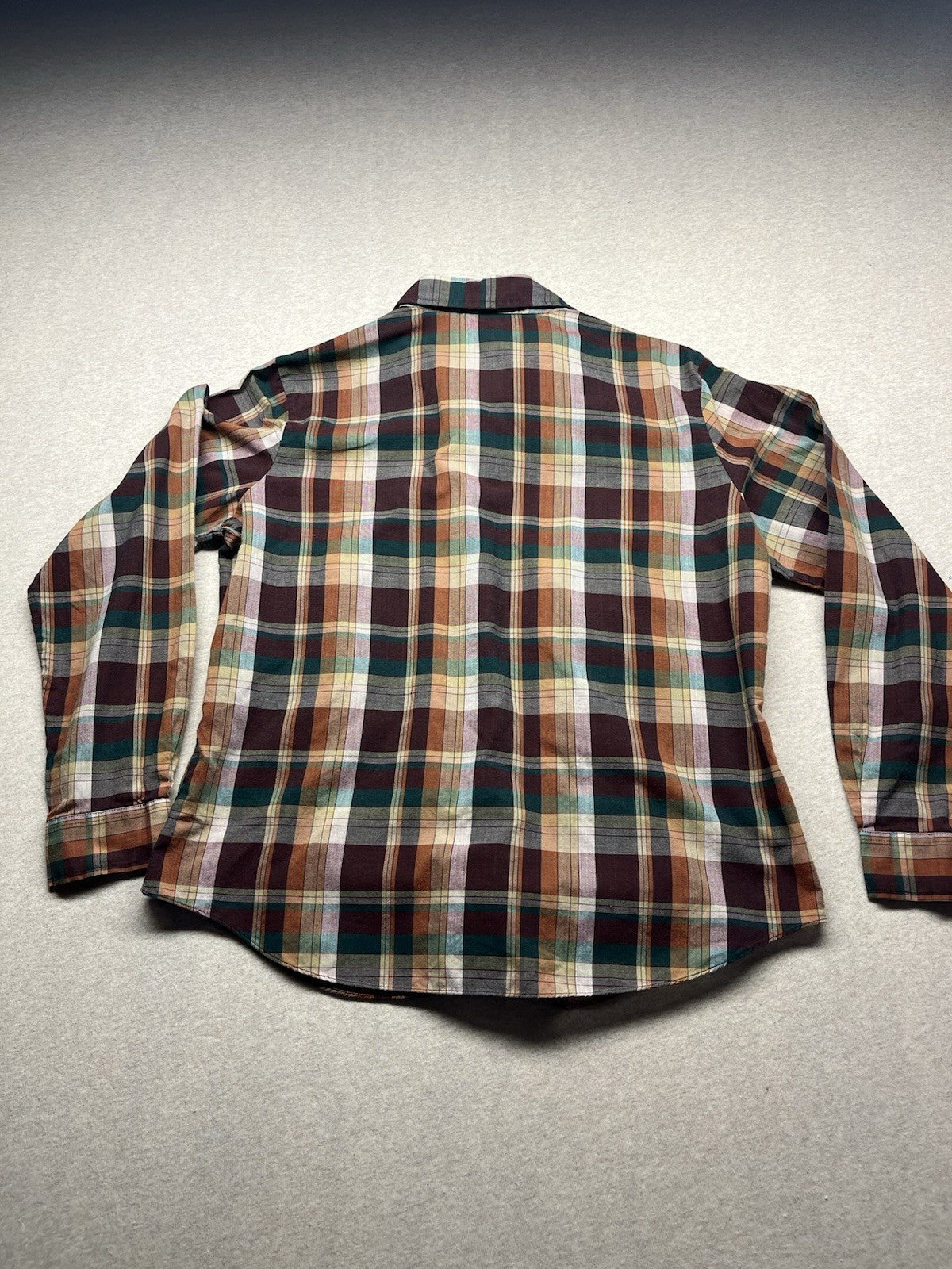 1970s Women’s Plaid L Sleeve Cotton Shirt