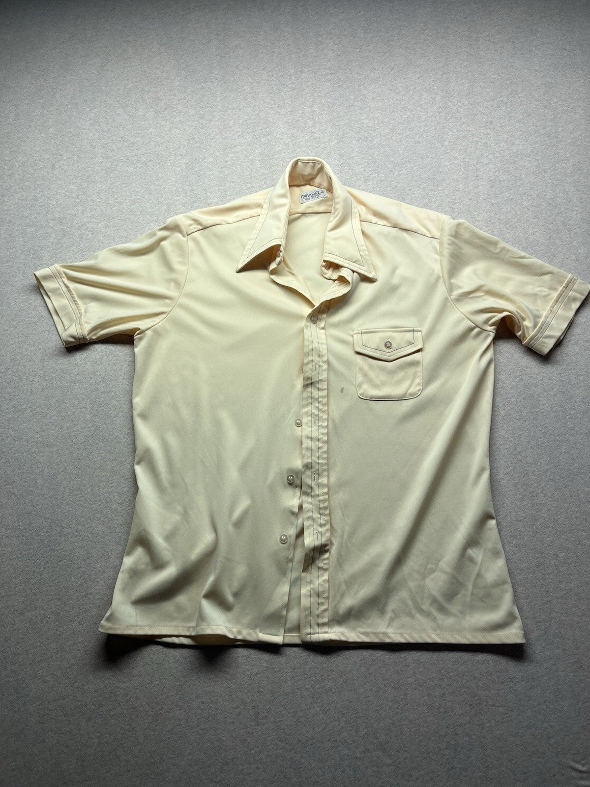 1980s Men’s Pale Yellow Shirt