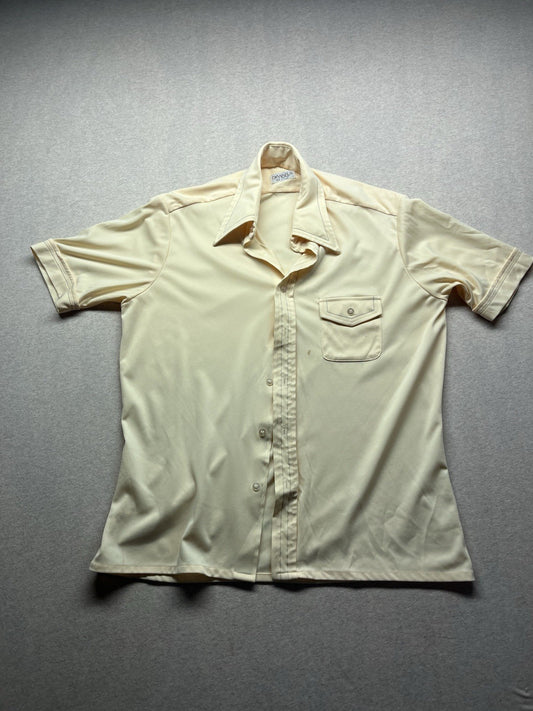 1980s Men’s Pale Yellow Shirt