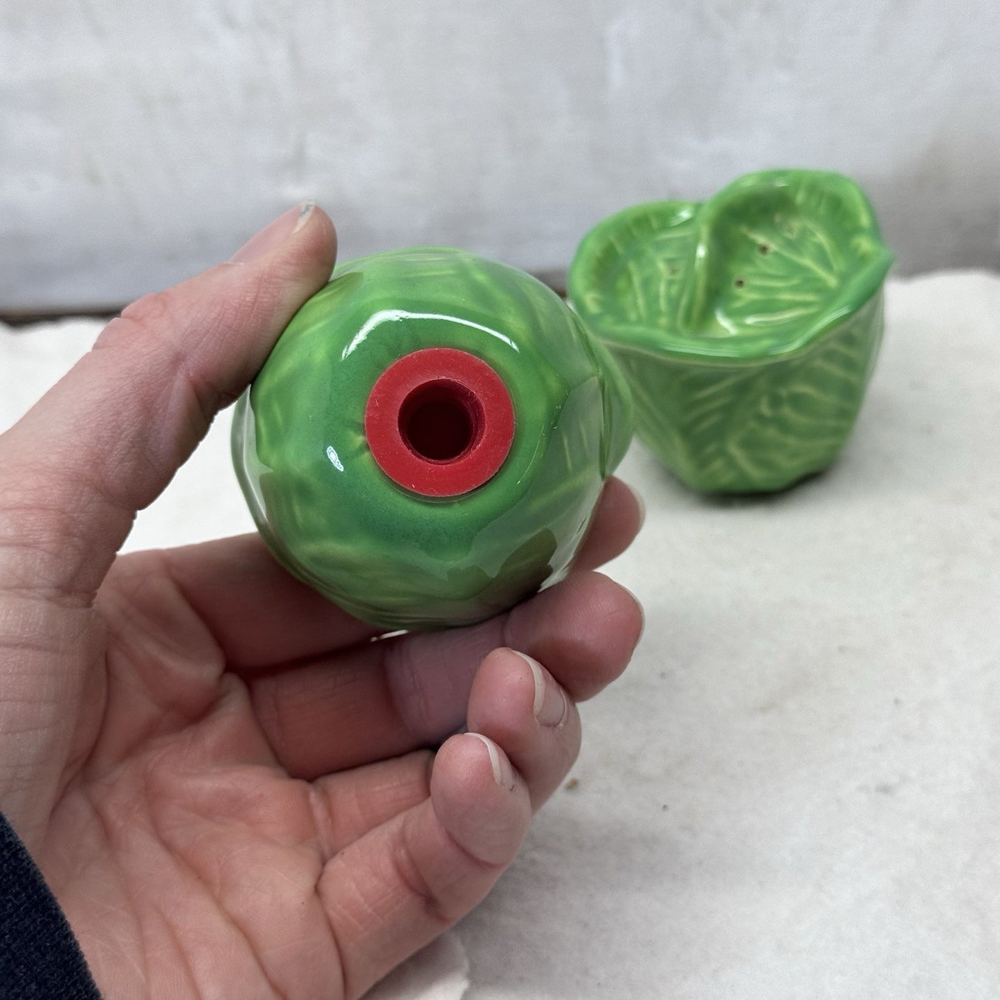 Lettuce Cabbage Vintage Salt Pepper Shakers