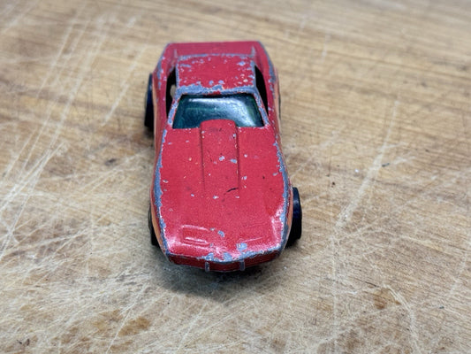 Vintage 1980 Hot Wheels Corvette Stingray Blackwall W/ Gold Rims Hong Kong #1295