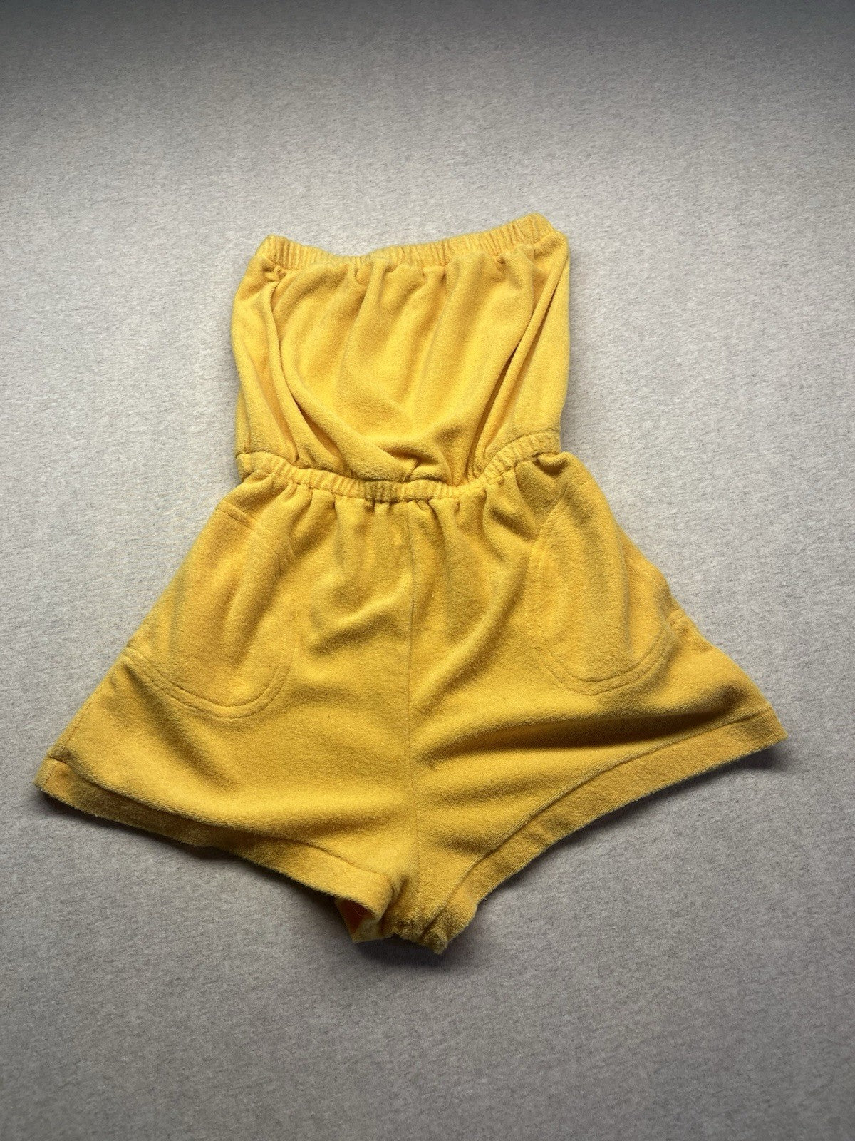 1970-80s Women’s Yellow Terry Cloth Romper 