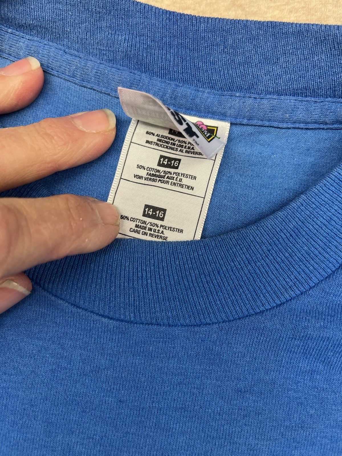 1990s Youth Blue Knit Tshirt