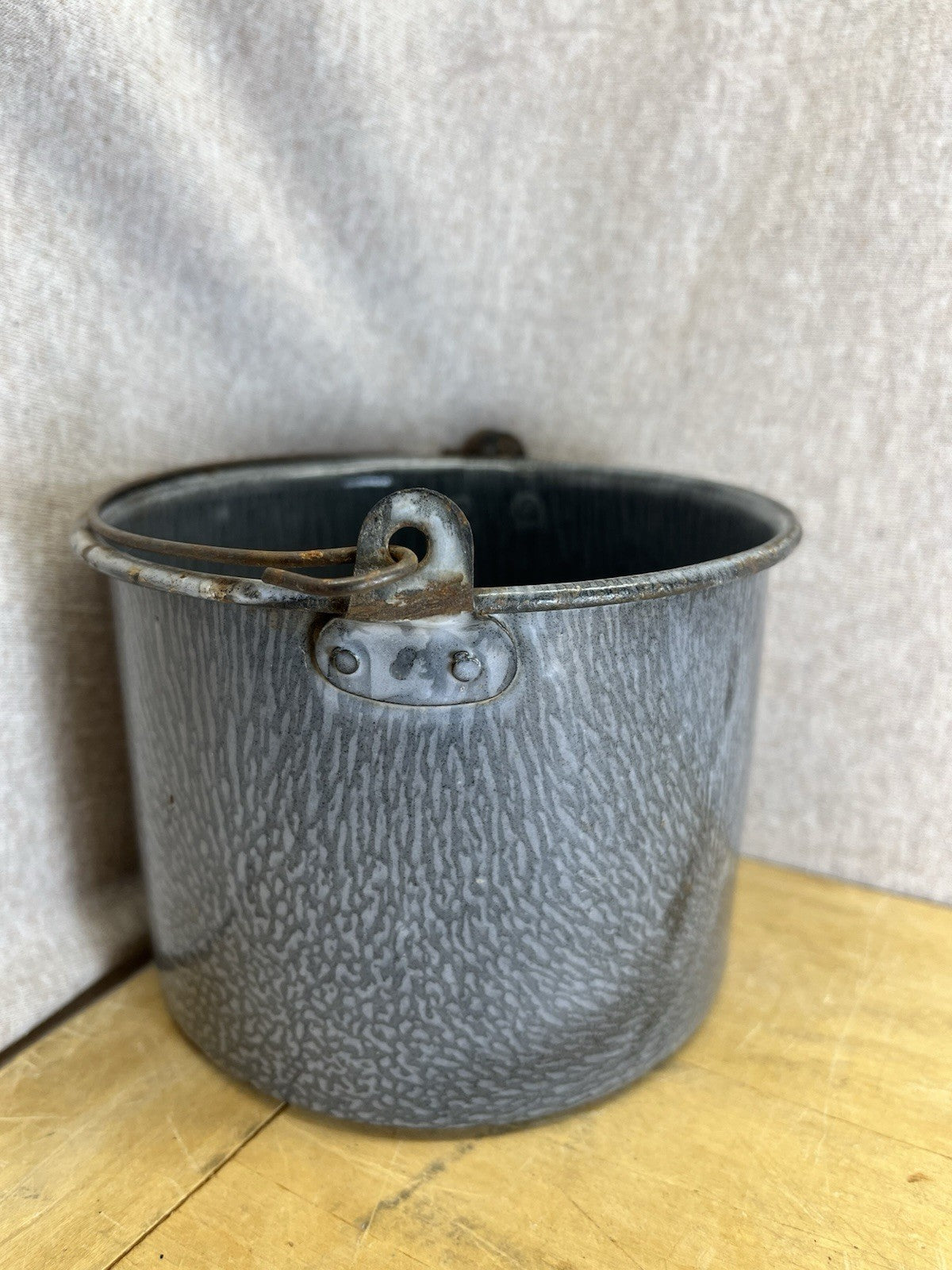 Grey Enamel Berry Bucket