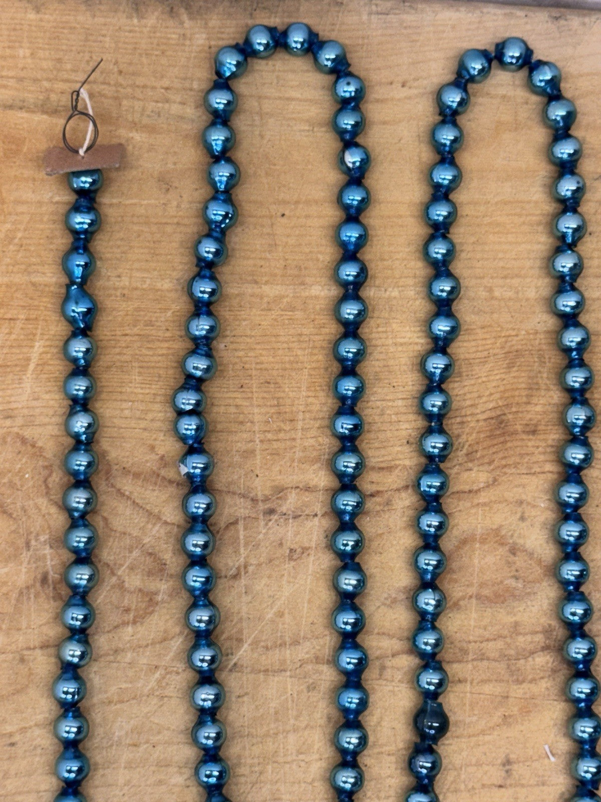 Antique Blue Christmas Beaded Japan Garland #1213