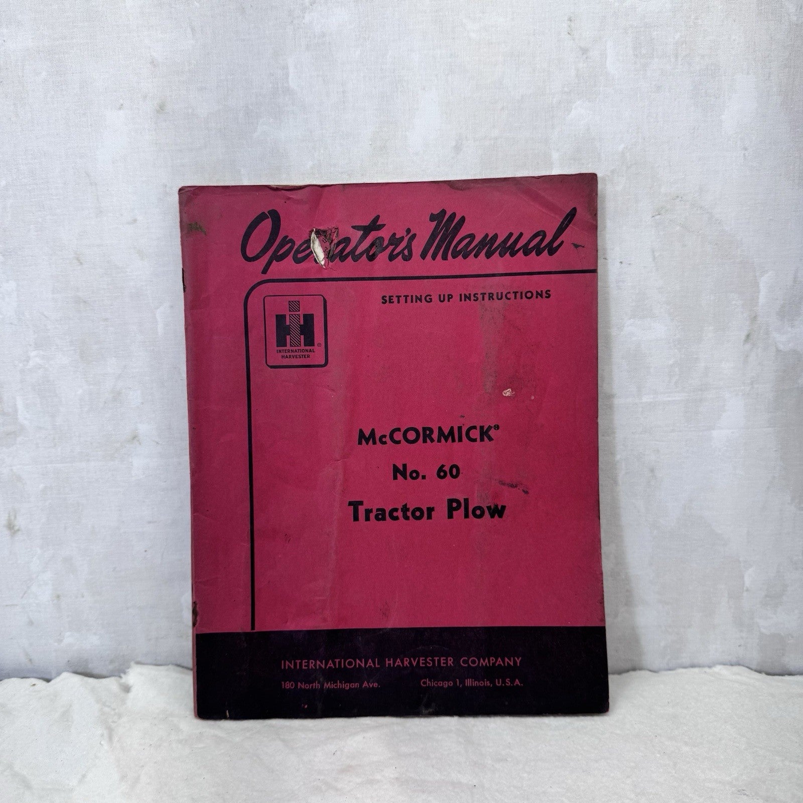 McCORMICK No. 60 Tractor Plow Operators Manual