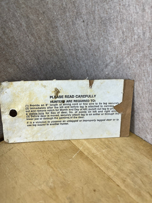 Michigan 1986 Non Resident Deer Back Tag (11935)