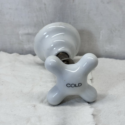 Porcelain Sink “Cold” Handle Antique